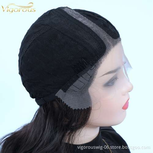Vigorous cheap 26 inch colored heat resistant deep curly hand tied long styled synthetic lace front wigs for black women